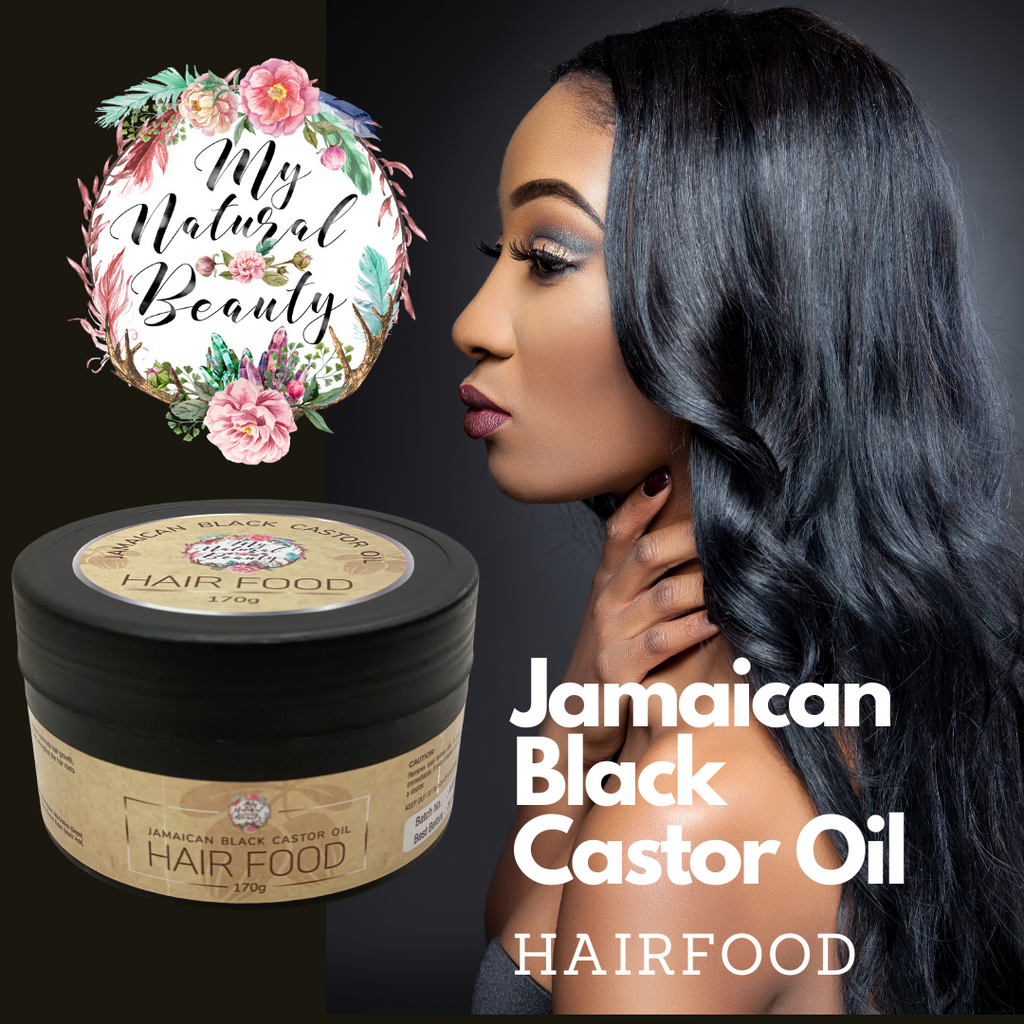 My Natural Beauty’s Jamaican Black Castor Oil Hair Food is uniquely formulated to promote hair growth, moisturise the hair and scalp, combat frizz and alleviate dandruff. Naturally treats thinning hair by nourishing the scalp, strengthening the hair roots and reducing breakage. This product is used for:  Promoting Hair Growth       Reducing Hair Loss        Scalp Care     Nourishing the Hair and Scalp