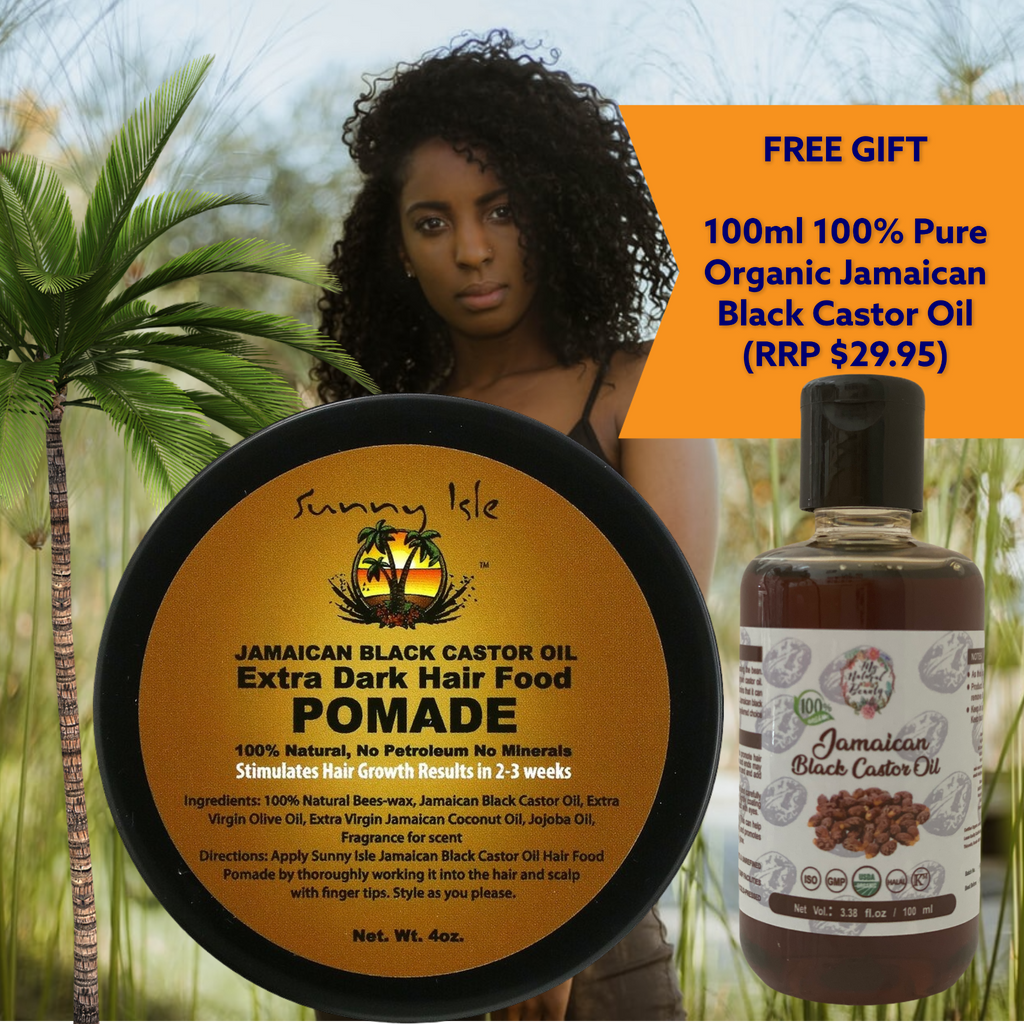 For a limited time you will receive a FREE 100ml 100% Pure Organic Jamaican Black Castor Oil valued at $29.95 when you purchase this product. Valid only when this product is purchased from this page. For a limited time only and while stocks last. No limit per customer! You will receive a FREE 100ml JBCO for every jar of pomade purchased, saving $29.95 for each FREE Bottle you receive!