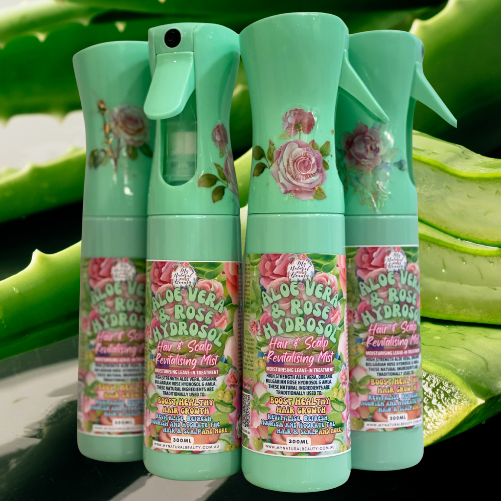Aloe Vera Hair Mist Contains enzymes which help to remove dead skin cells that block the hair follicles, creating room to allow the hair to grow properly.