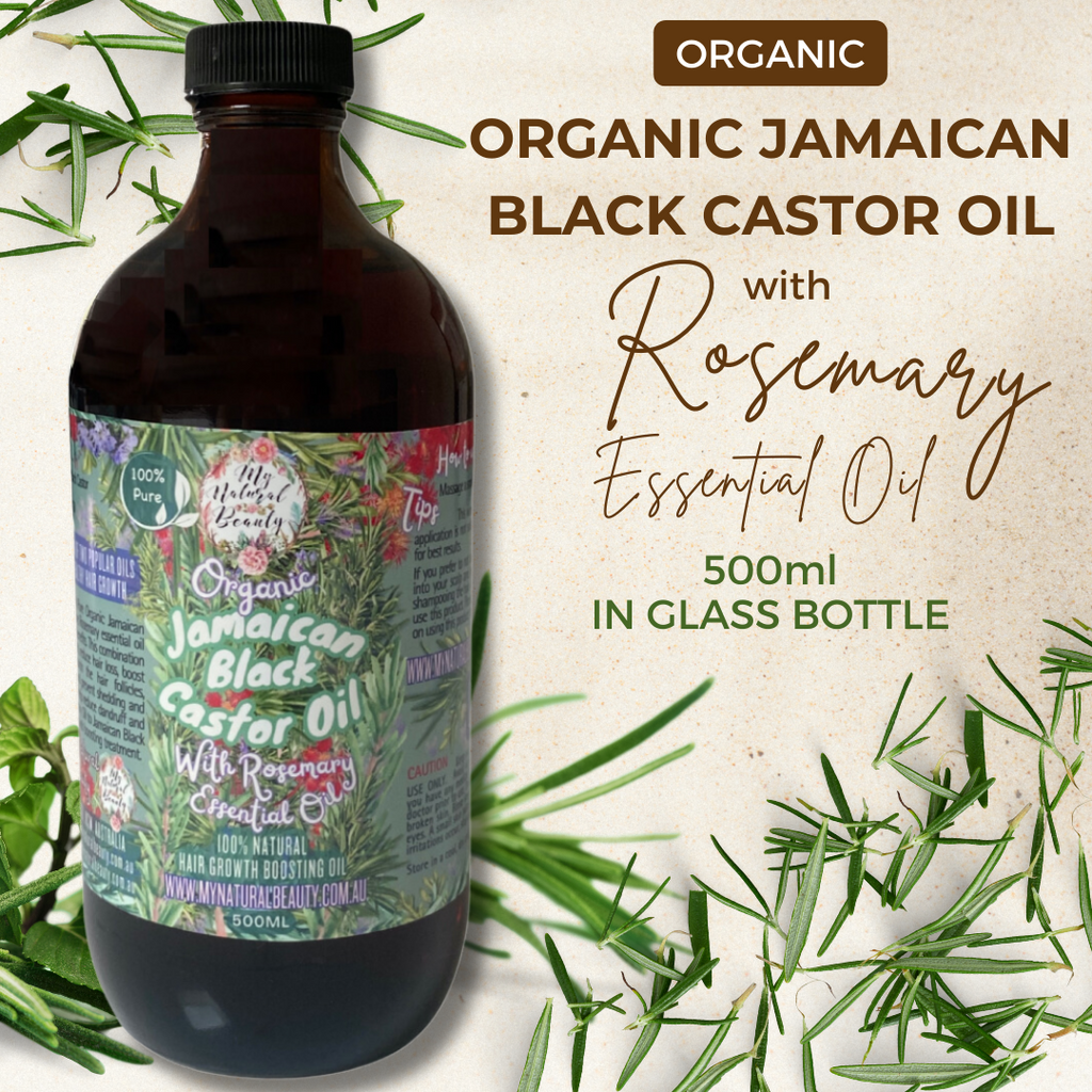 Glass Bottle Jamaican Black Castor Oil. Grow hair naturally with Jamaican Black Castor Oil and Rosemary essential oil. Amazing results. All natural. Australia