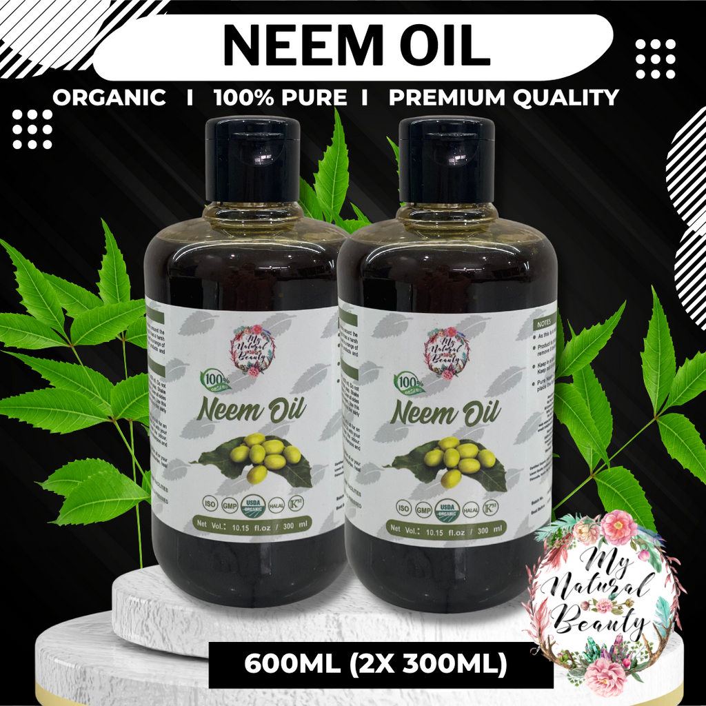 100% PURE ORGANIC NEEM OIL- 600ml (2x 300ml bottles)