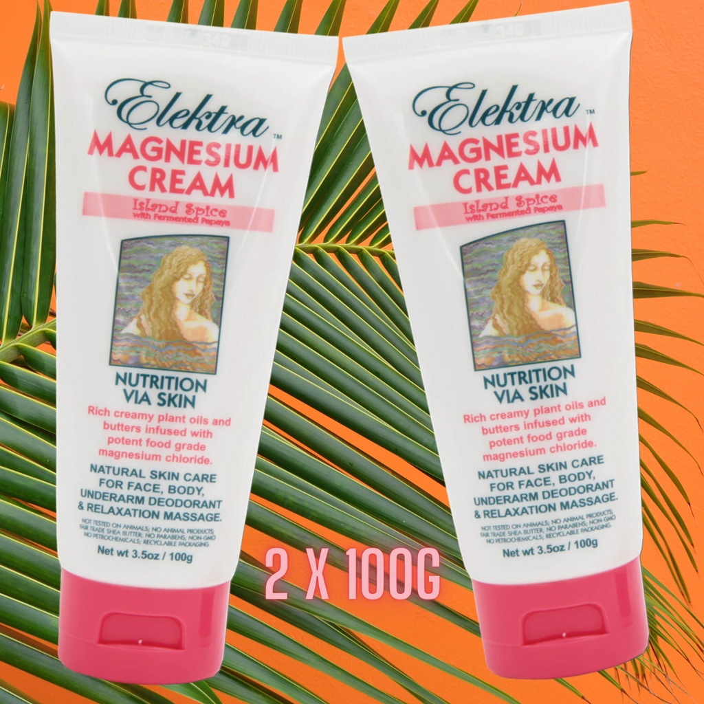 Elektra Magnesium Cream- Island Spice-TWIN PACK - 2 x 100g (13.5oz) Tubes
