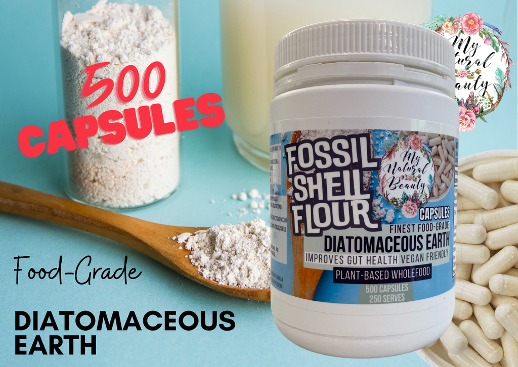 Fossil Shell Flour (Food Grade Diatomaceous Earth) -500 Capsules    FINEST FOOD-GRADE DIATOMACEOUS EARTH