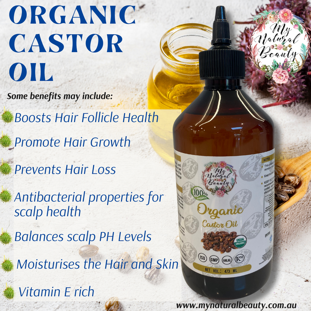 Organic Castor Oil- 473ml     100% Pure Organic Castor Oil (Ricinus communis)    ✓ USDA CERTIFIED ORGANIC   ✓ EXTRA VIRGIN COLD PRESSED   ✓ 100% PURE AND NATURAL   ✓ HEXANE FREE    ✓ UNREFINED