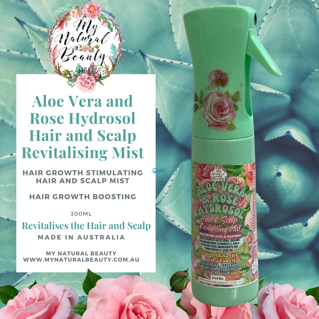 Aloe Vera and Rose Hydrosol Hair and Scalp Revitalising Mist + FREE SCALP VITALISER BRUSH