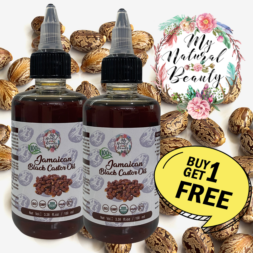 BUY 1 GET 1 FREE- 100% Pure Organic Jamaican Black Castor Oil with applicator lid (100 ML)
