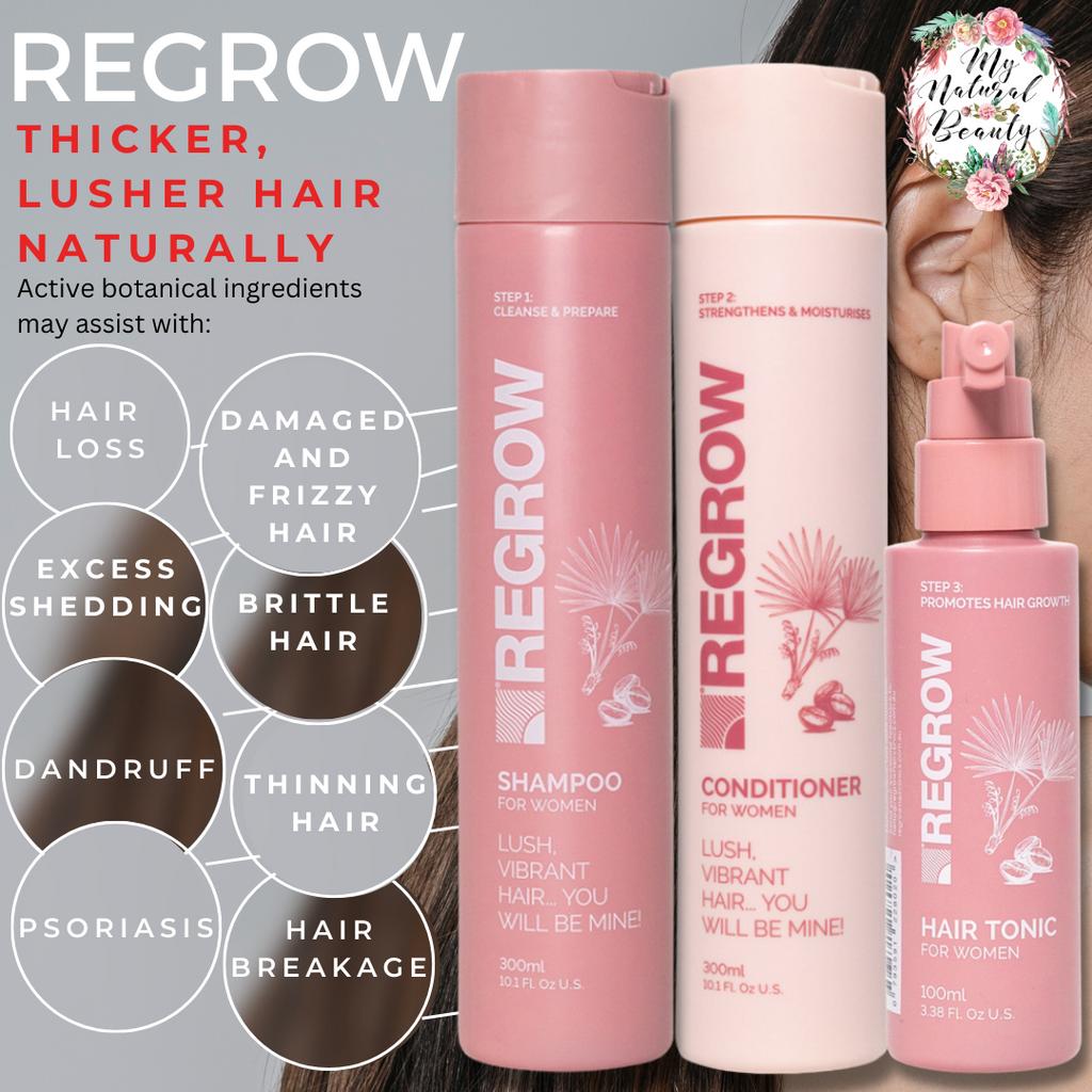 REGROW Hair Clinics Shampoo, Conditioner and Tonic- Women's 3 Month Pack