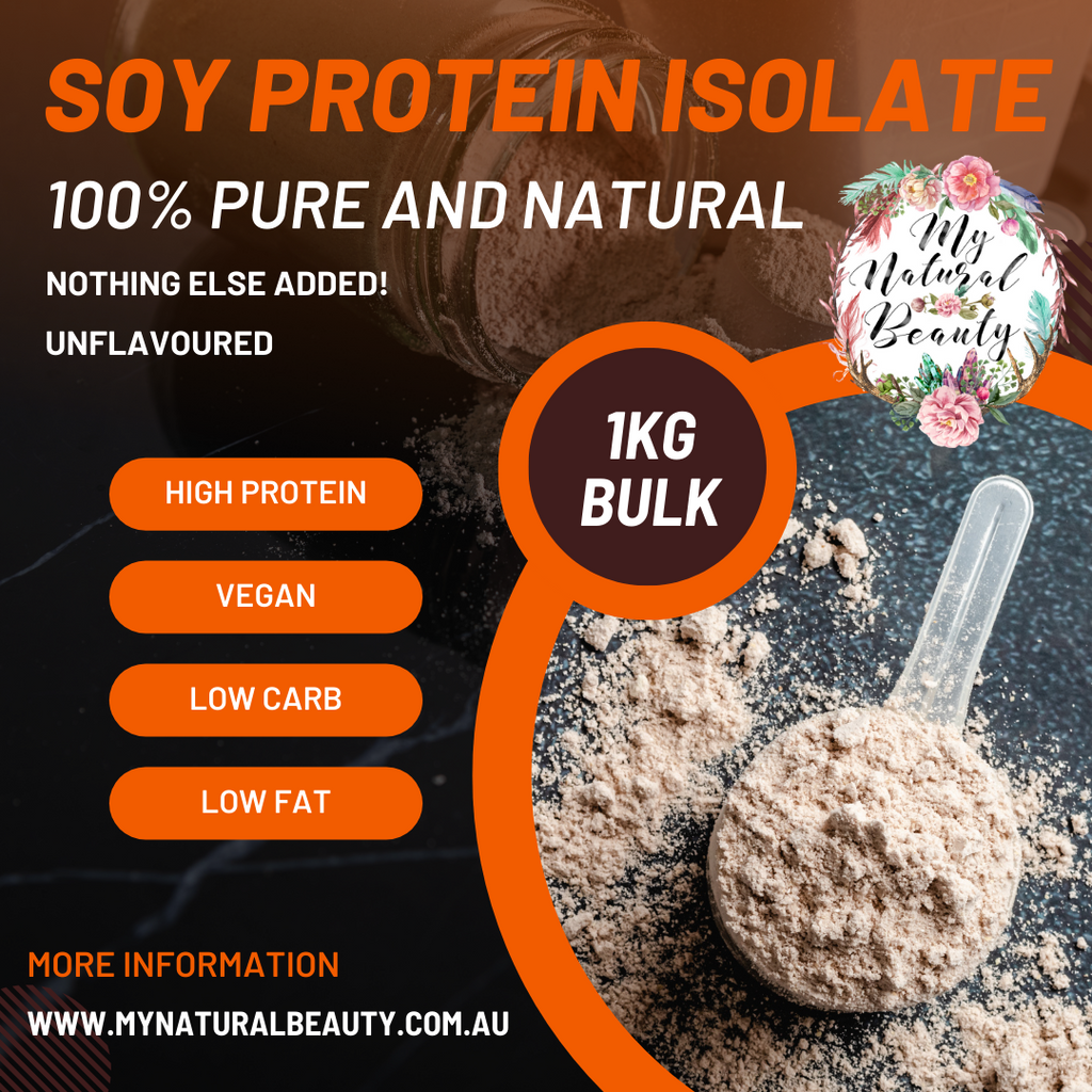  100% Pure Soy Protein Isolate Unflavoured-1kg  VEGAN FRIENDLY  Introducing My Natural Beauty’s all natural 100% Pure Soy Protein Isolate.. Buy Soy Protein Isolate Sydney Australia.