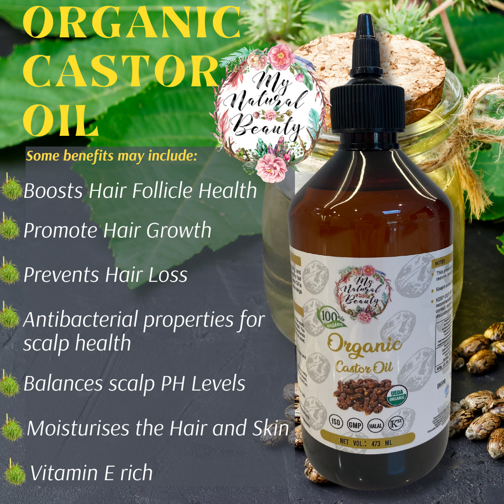 Organic Castor Oil- 473ml     100% Pure Organic Castor Oil (Ricinus communis)    ✓ USDA CERTIFIED ORGANIC   ✓ EXTRA VIRGIN COLD PRESSED   ✓ 100% PURE AND NATURAL   ✓ HEXANE FREE    ✓ UNREFINED