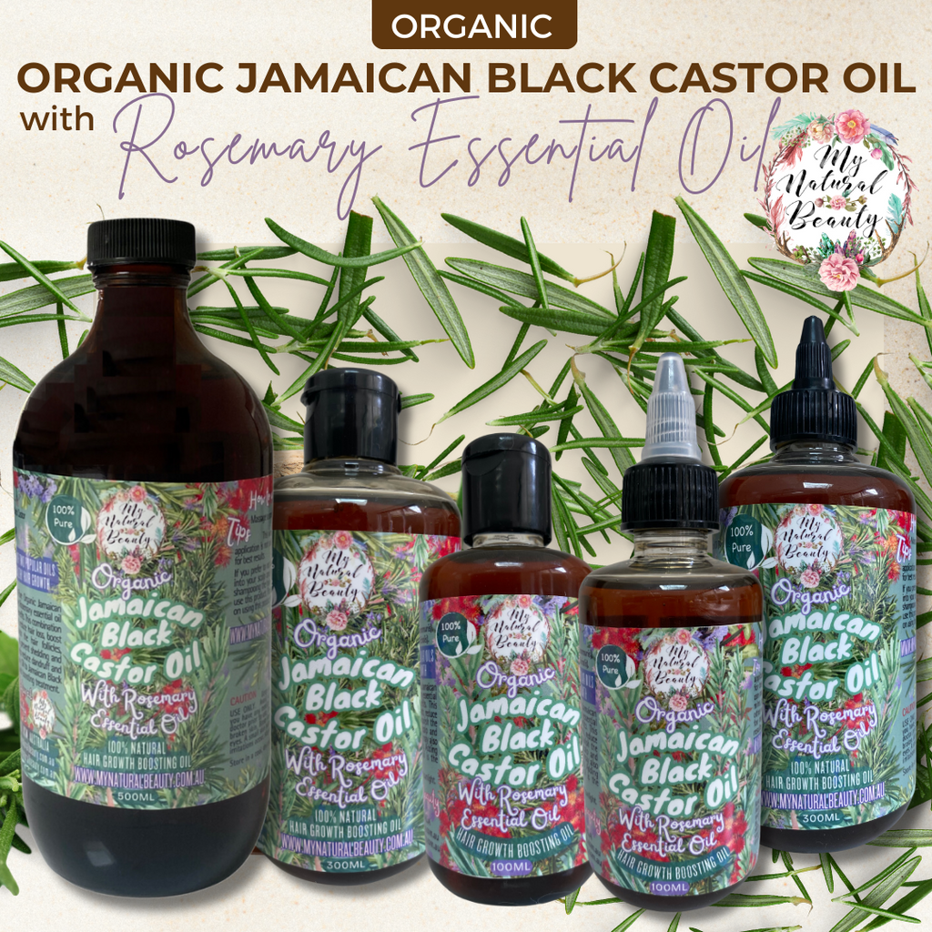 Jamaican Black Castor Oil with Rosemary Essential Oil- 100ml or 300ml 100 ml or 300ml bottle of Jamaican Black Castor Oil -100 % PURE and Natural- Hair loss treatment. Re-grow hair naturally! WITH ROSEMARY ESSENTIAL OIL added! This is 100 % PURE JAMAICAN BLACK CASTOR OIL INFUSED WITH 100% PURE ROSEMARY ESSENTIAL OIL FOR EXTRA HAIR GROWTH RESULTS. Rosemary essential oil strengthens circulation. ...