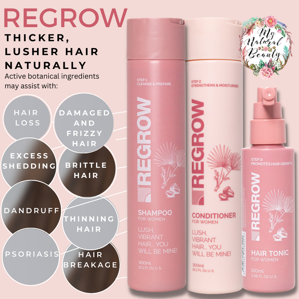 REGROW Hair Clinics Shampoo, Conditioner and Tonic- Women's 3 Month Pack