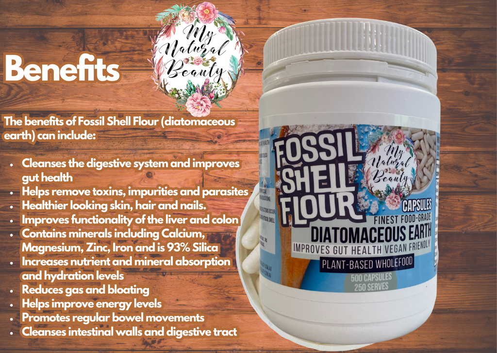 Fossil Shell Flour (Food Grade Diatomaceous Earth) -500 Capsules    FINEST FOOD-GRADE DIATOMACEOUS EARTH