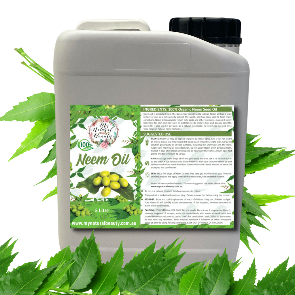 100% Pure Organic Neem Oil- 5 Litre Azadirachta Indica 100% Pure Neem Seed Oil - Buy in Bulk Australia
