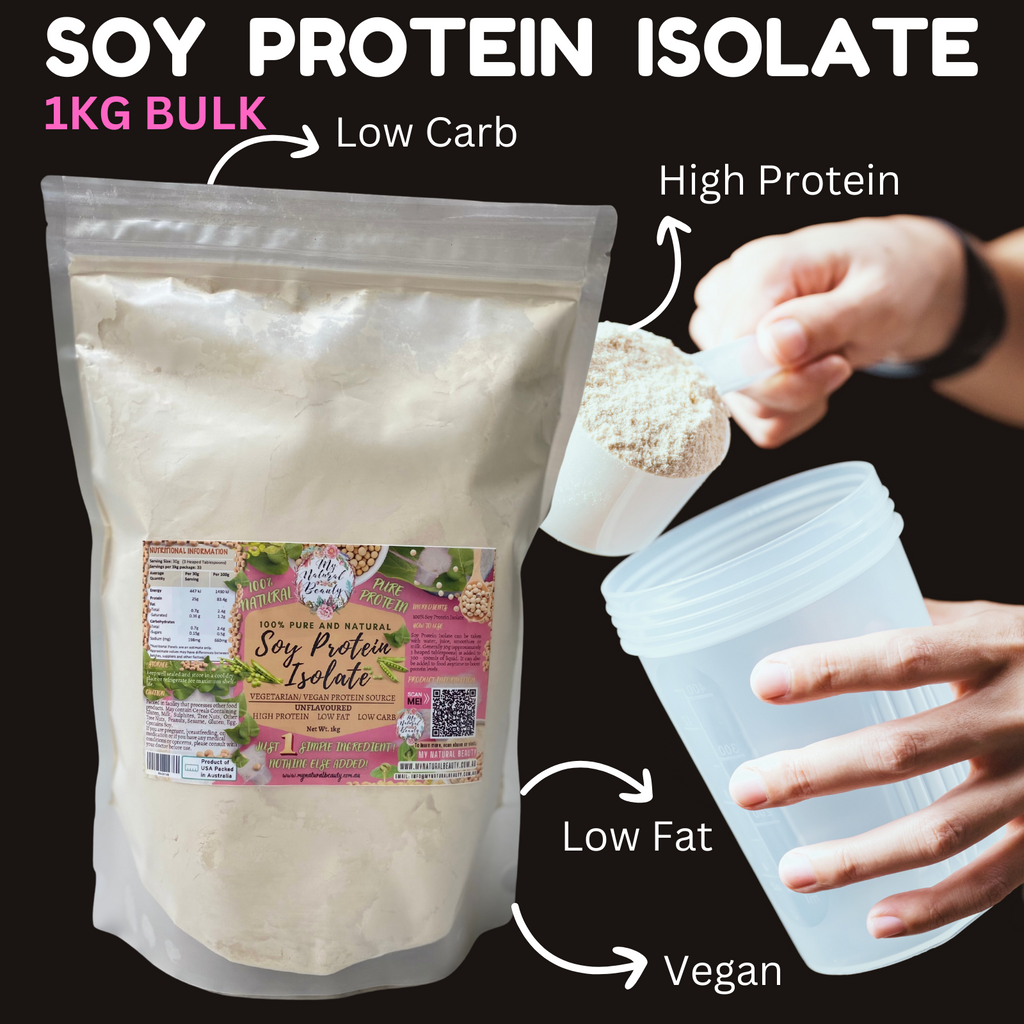  100% Pure Soy Protein Isolate Unflavoured-1kg  VEGAN FRIENDLY  Introducing My Natural Beauty’s all natural 100% Pure Soy Protein Isolate.. Buy Soy Protein Isolate Sydney Australia.