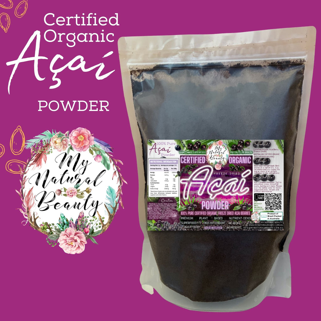 My Natural Beauty’s Organic Acai Berry Powder is a super powerful, nutrient-dense superfood that is a rich source of fibre and packed with nutritious vitamins, minerals and antioxidants.