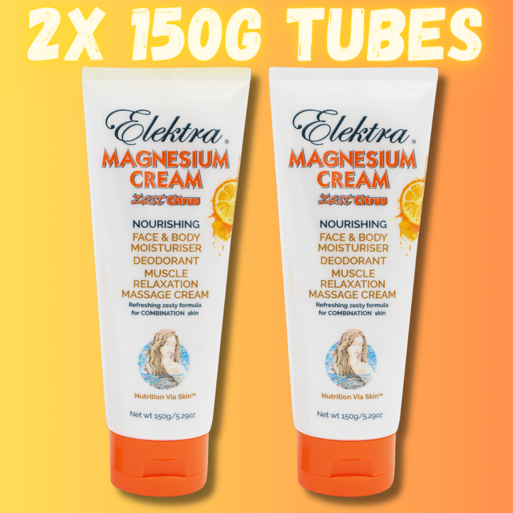 Elektra Magnesium Cream- Citrus Zest- TWIN PACK- 2x 150g Tubes