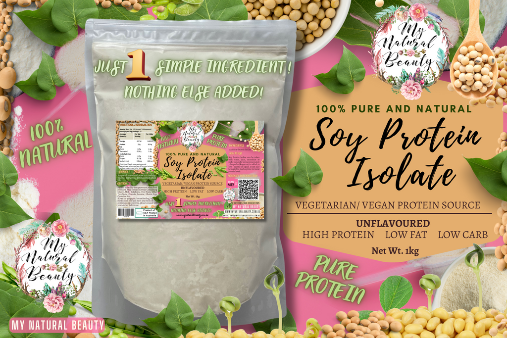  100% Pure Soy Protein Isolate Unflavoured-1kg  VEGAN FRIENDLY  Introducing My Natural Beauty’s all natural 100% Pure Soy Protein Isolate.. Buy Soy Protein Isolate Sydney Australia.