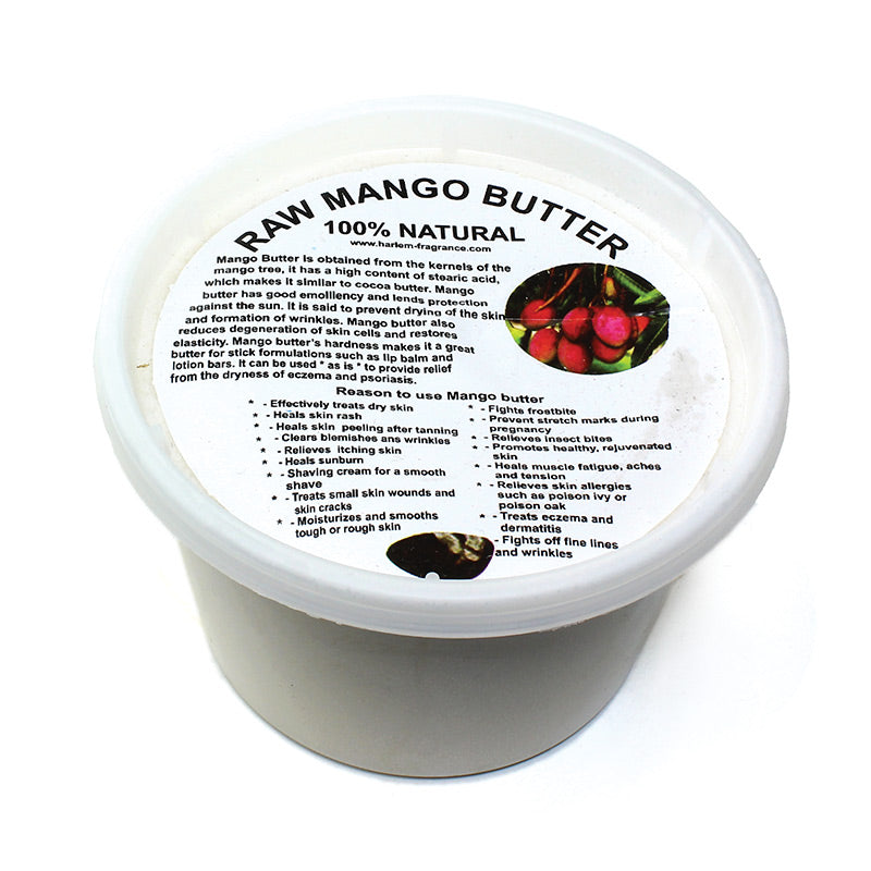  Discover the tropical answer to skincare with mango butter. Mango butter is extracted from the de-shelled fruit kernels of the mango tree. It has natural emollient properties; high oxidative ability; wound healing, and regenerative activity due to its high unsaponifiable; an extract that softens the skin and reduces scars. It also has a protective effect against UV radiation. 