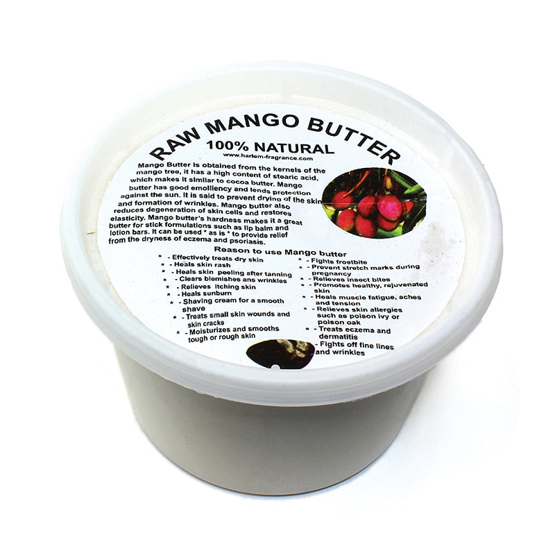  Discover the tropical answer to skincare with mango butter. Mango butter is extracted from the de-shelled fruit kernels of the mango tree. It has natural emollient properties; high oxidative ability; wound healing, and regenerative activity due to its high unsaponifiable; an extract that softens the skin and reduces scars. It also has a protective effect against UV radiation. 