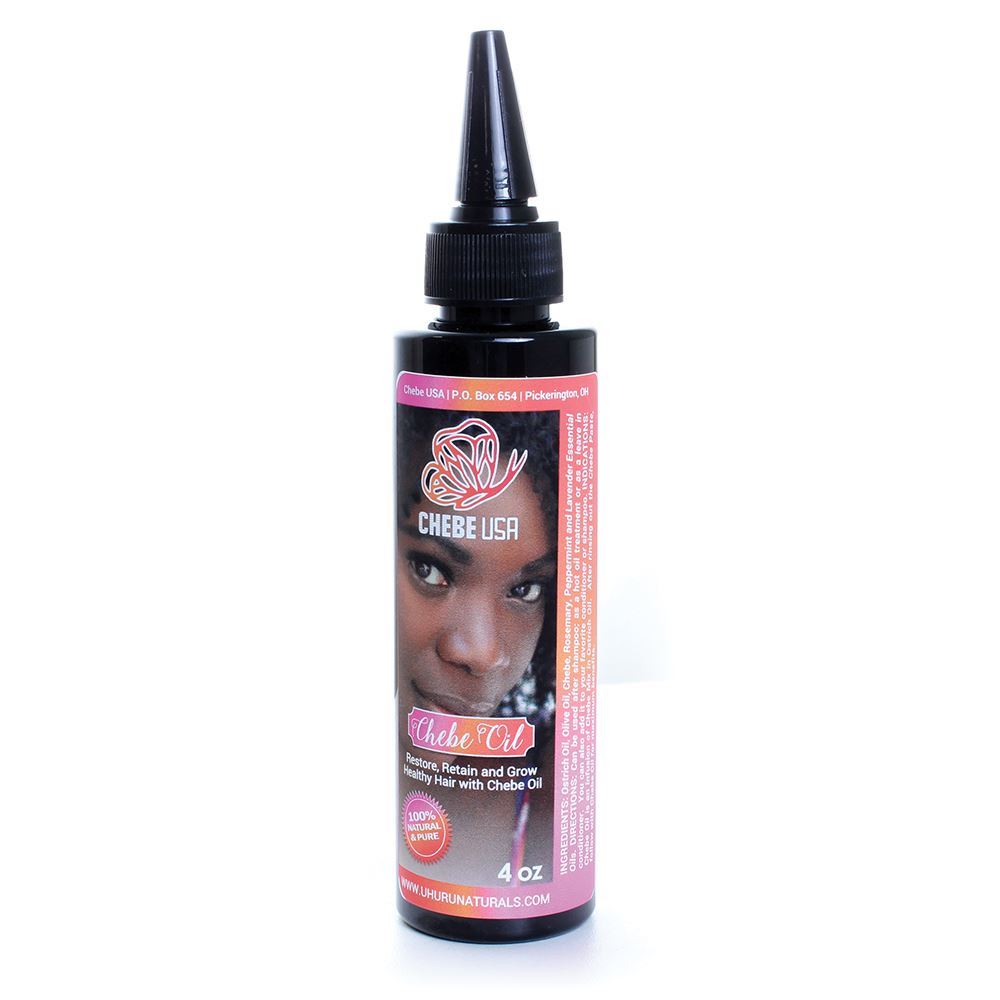 Chebe Oil - 4 oz/ 118ml  BUY ONLINE FROM SYDNEY AUSTRALIA. IN STOCK AND FAST FREE SHIPPING FOR ALL ORDERS OVER $60 WITHIN AUSTRALIA.  Pure and Natural Chebe Oil made with authentic Chebe powder from The Republic of Chad in Central Africa.     Chebe (pronounced shea bay) powder is a traditional hair growth remedy from Chad, Africa. It has been used for generations to increase hair growth and prevent breakage. All natural, and only available from plants in this remote part of Africa.     Pure and Natural Cheb