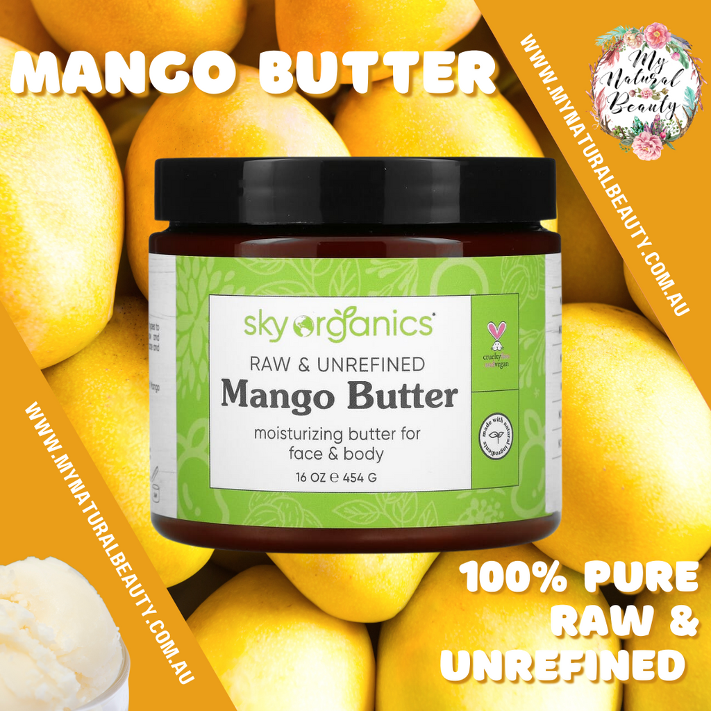 100% Pure Raw, Unrefined Mango Butter- 454g    Sky Organics, Mango Butter, Raw & Unrefined, 16 oz (454 g) Australia.