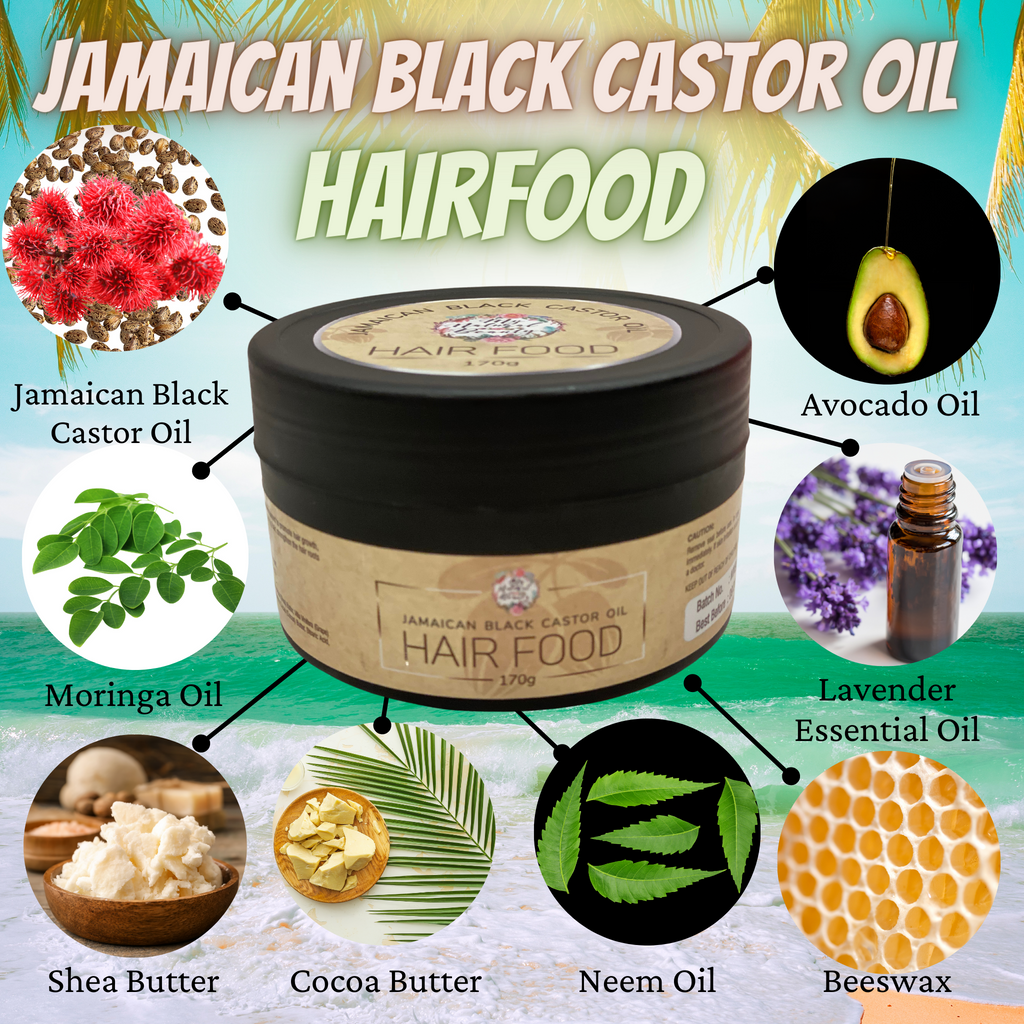 Jamaican Black Castor Oil Hair Food- 170g    Feed your hair and scalp with My Natural Beauty’s Jamaican Black Castor Oil Hair Food! Natural Hair Growth Treatment. Re-grow hair naturally. Premium ingredients for maximum results.  