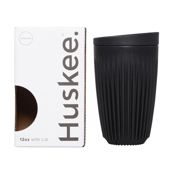 HUSKEE Reusable Coffee Cup Charcoal 12oz - 354ml