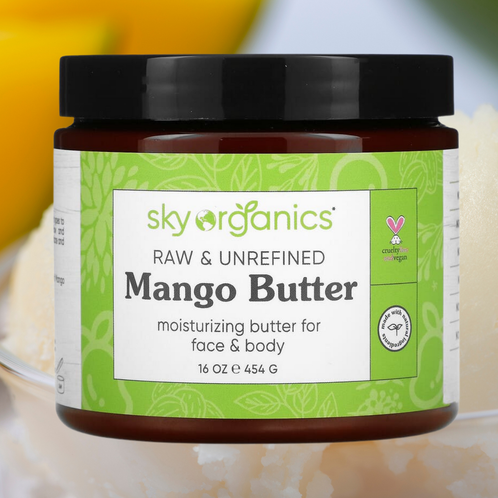 100% Pure Raw, Unrefined Mango Butter- 454g    Sky Organics, Mango Butter, Raw & Unrefined, 16 oz (454 g) Australia.