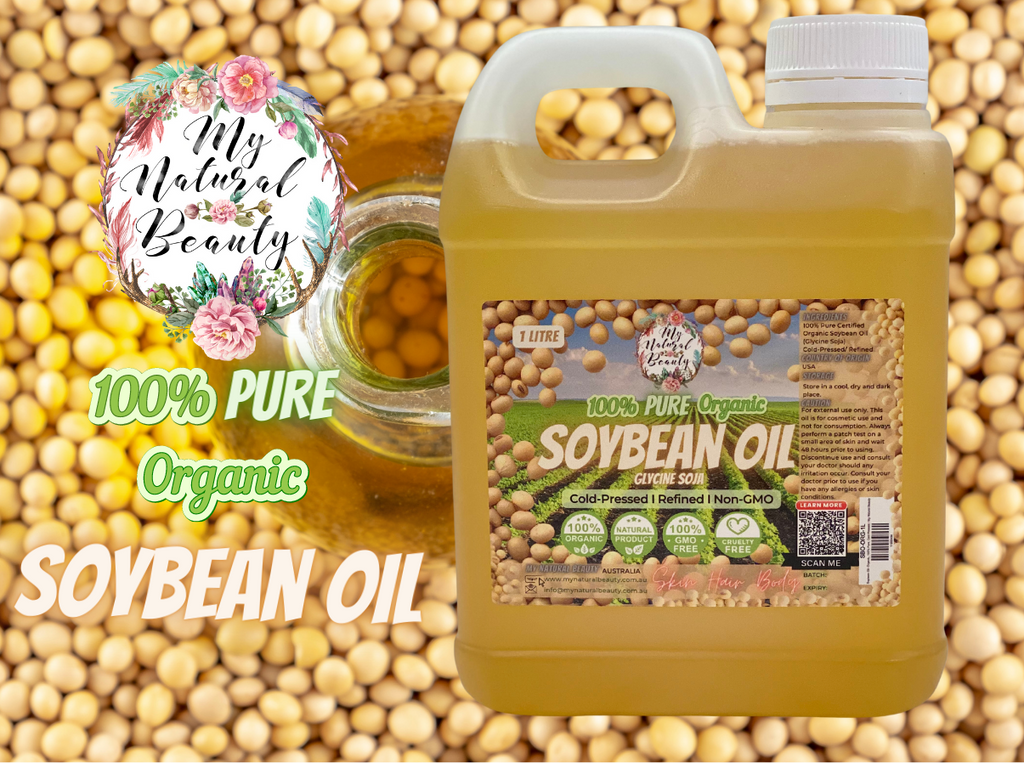  Soybean Oil (also known as Soya Bean Oil and Glycine Soja Oil) is a wonderful natural product that can be used on its own on the skin and hair or as a highly beneficial ingredient in many DIY cosmetic hair and beauty formulations. Soybean Oil is becoming increasingly popular with massage therapists because the oil is very light, and an excellent alternative to Sweet Almond Oil. 