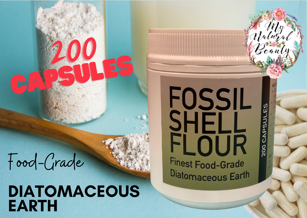 Fossil Shell Flour (Food Grade Diatomaceous Earth) -200 Capsules    FINEST FOOD-GRADE DIATOMACEOUS EARTH Buy online Sydney Australia. NSW