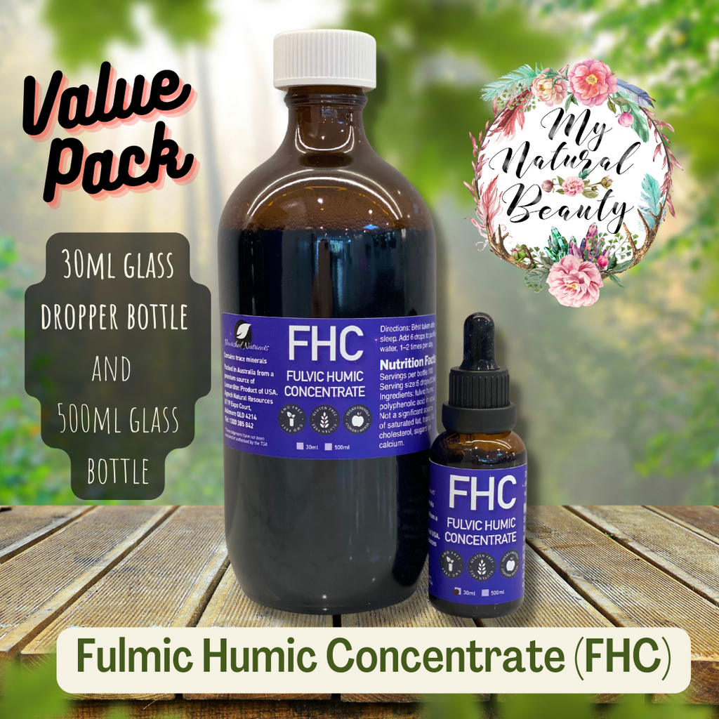 FULVIC HUMIC CONCENTRATE (FHC)   Premium American Leonardite source. High Analysis Humic Fulvic Concentrate.    30ml, 500ml or a pack with both.   Top Quality American source High Analysis Humic Fulvic Concentrate 0.5-1ml / day in a glass of non-chlorinated water, (not tap water).