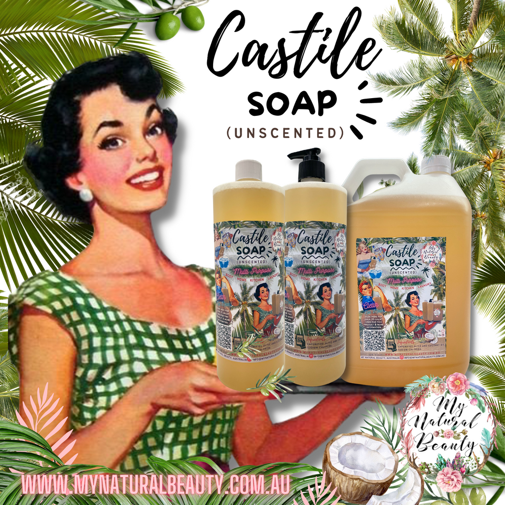 Castile Soap Australia. Bulk Castile soap. 100% Natural. Read about the  many uses of Castile liquid soap. Use for natural cleaning . make your own cleaning products.