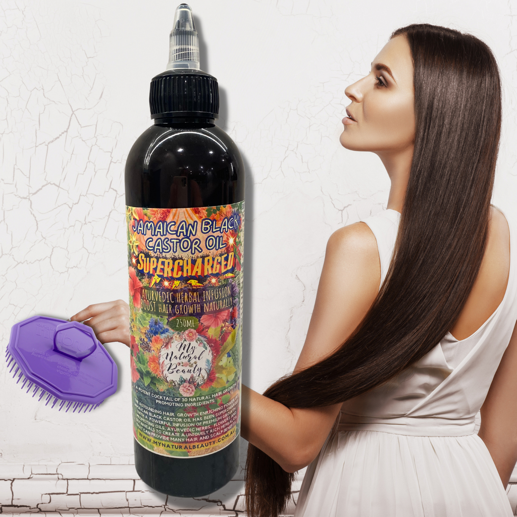 Jamaican Black Castor Oil SUPERCHARGED - Ayurvedic Herbal Infusion 250ml + FREE SCALP VITALISER BRUSH