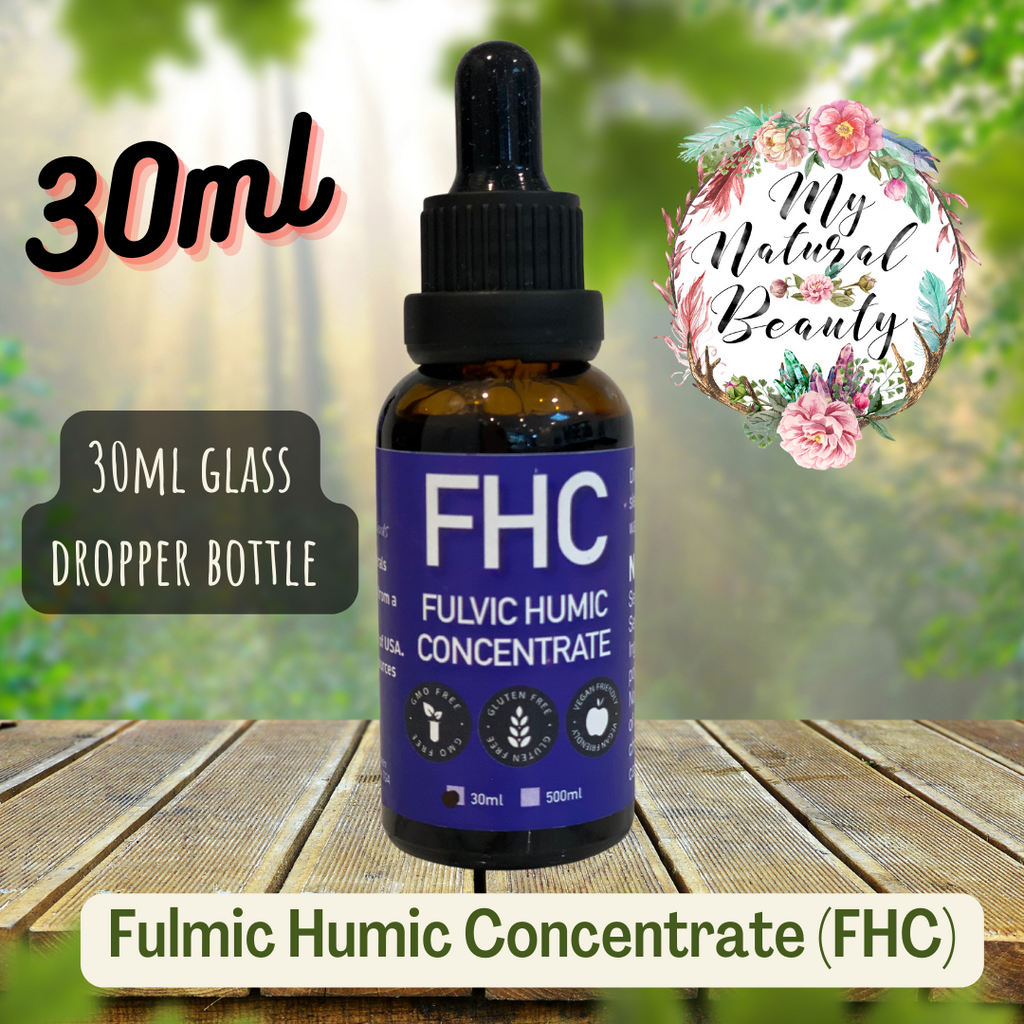 FULVIC HUMIC CONCENTRATE (FHC)   Premium American Leonardite source. High Analysis Humic Fulvic Concentrate.    30ml, 500ml or a pack with both.   Top Quality American source High Analysis Humic Fulvic Concentrate 0.5-1ml / day in a glass of non-chlorinated water, (not tap water).