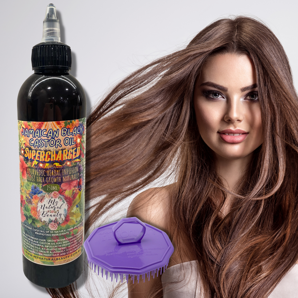 Jamaican Black Castor Oil SUPERCHARGED - Ayurvedic Herbal Infusion 250ml + FREE SCALP VITALISER BRUSH