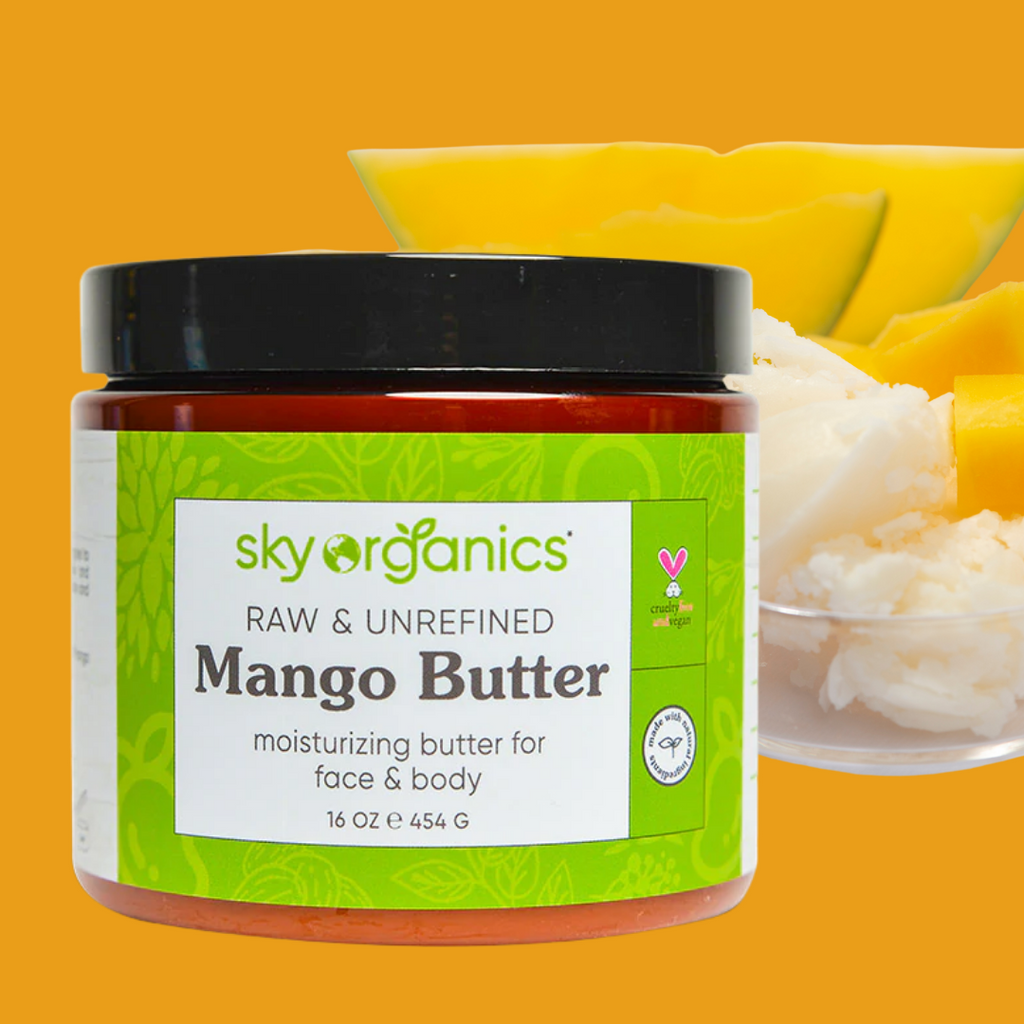 100% Pure Raw, Unrefined Mango Butter- 454g    Sky Organics, Mango Butter, Raw & Unrefined, 16 oz (454 g) Australia.