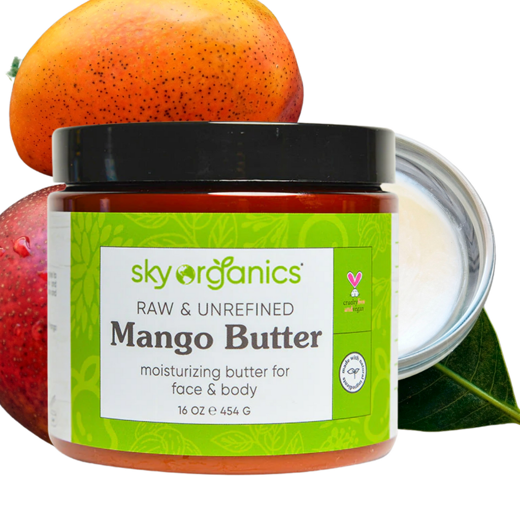 100% Pure Raw, Unrefined Mango Butter- 454g    Sky Organics, Mango Butter, Raw & Unrefined, 16 oz (454 g) Australia.