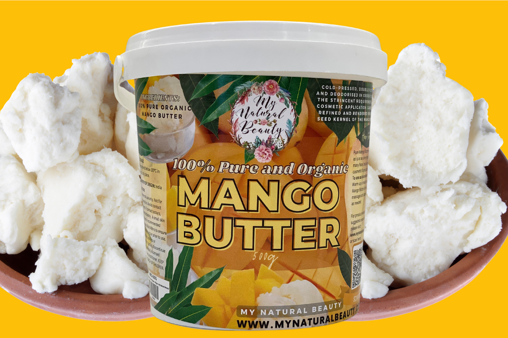 100% Pure and Organic Mango Butter- 500g   PREMIUM COLD-PRESSED MANGO BUTTER. 100% Natural, Pure and Organic.   A wonderful natural product that can be used on its own on the skin and hair or as a wonderful ingredient in many DIY cosmetic hair and beauty formulations.  