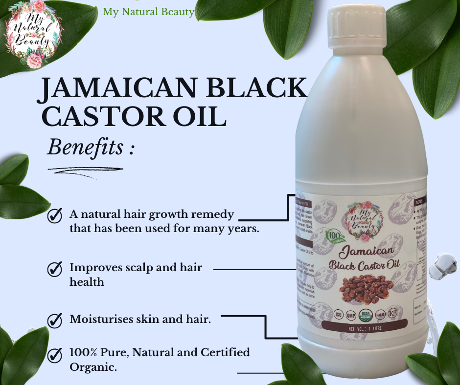 100% Pure Organic Jamaican Black Castor Oil –  2 Litres (2 x 1 Litre Bottles)