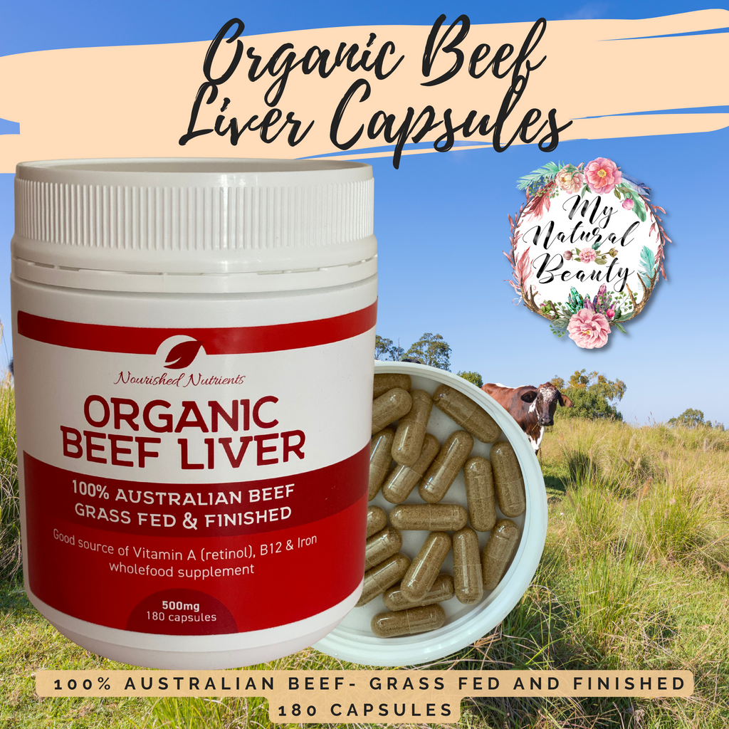 Nourished Nutrients Beef Liver capsules 180  Organic Beef Liver capsules-100% Australian Beef, Grass Fed and Finished- 180 caps  NUTRIENT DENSE SUPER FOOD  HEALTHY IMMUNE FUNCTION, ENERGY and OVERALL WELLBEING.