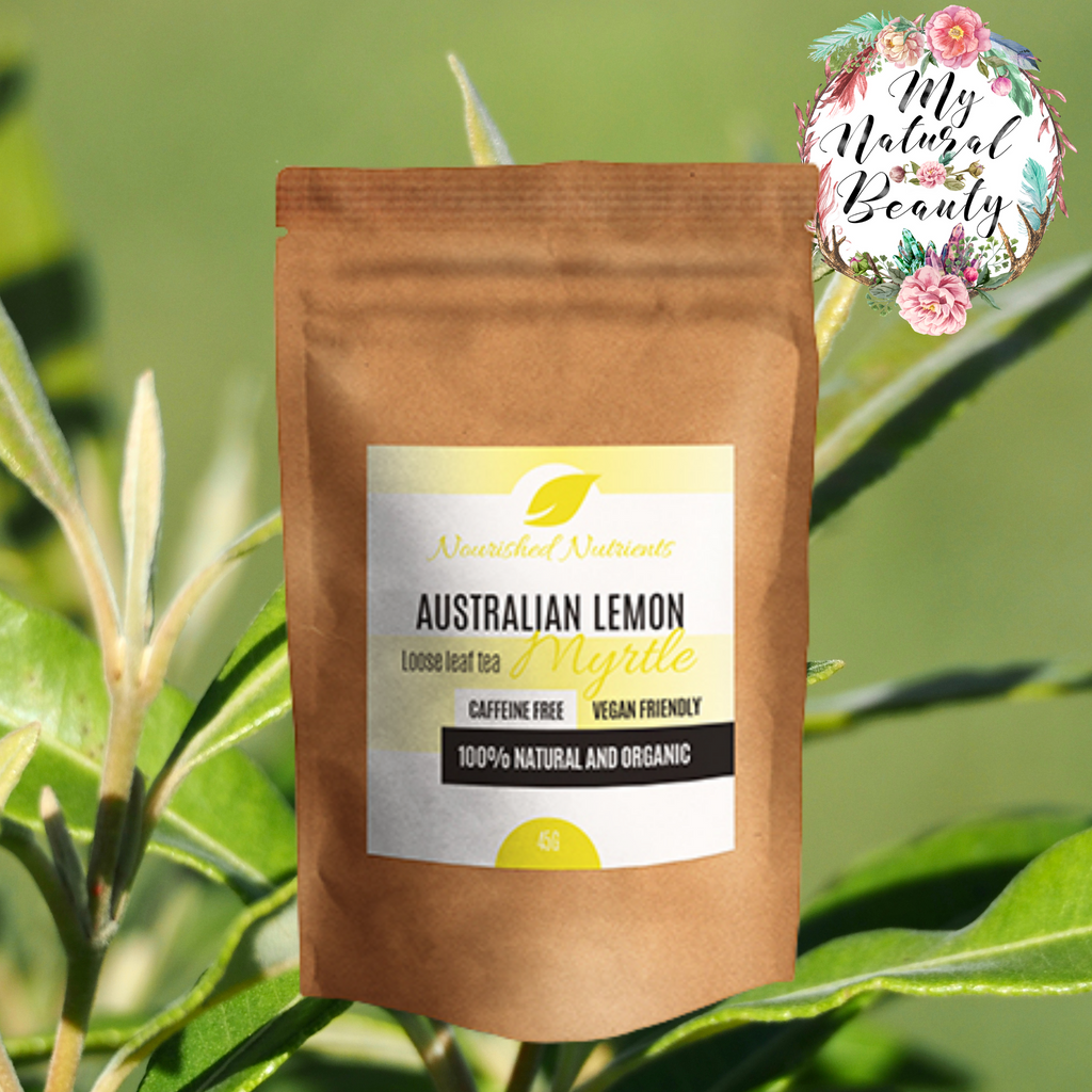 Lemon Myrtle Loose Leaf Tea- 45g  AUSTRALIAN   Brand- Nourished Nutrients    Australian Lemon Myrtle tea- 45g   CAFFEINE FREE- VEGAN FRIENDLY 100% Natural          Ingredients:   100%  Australian Lemon Myrtle (Backhousia citriodora)