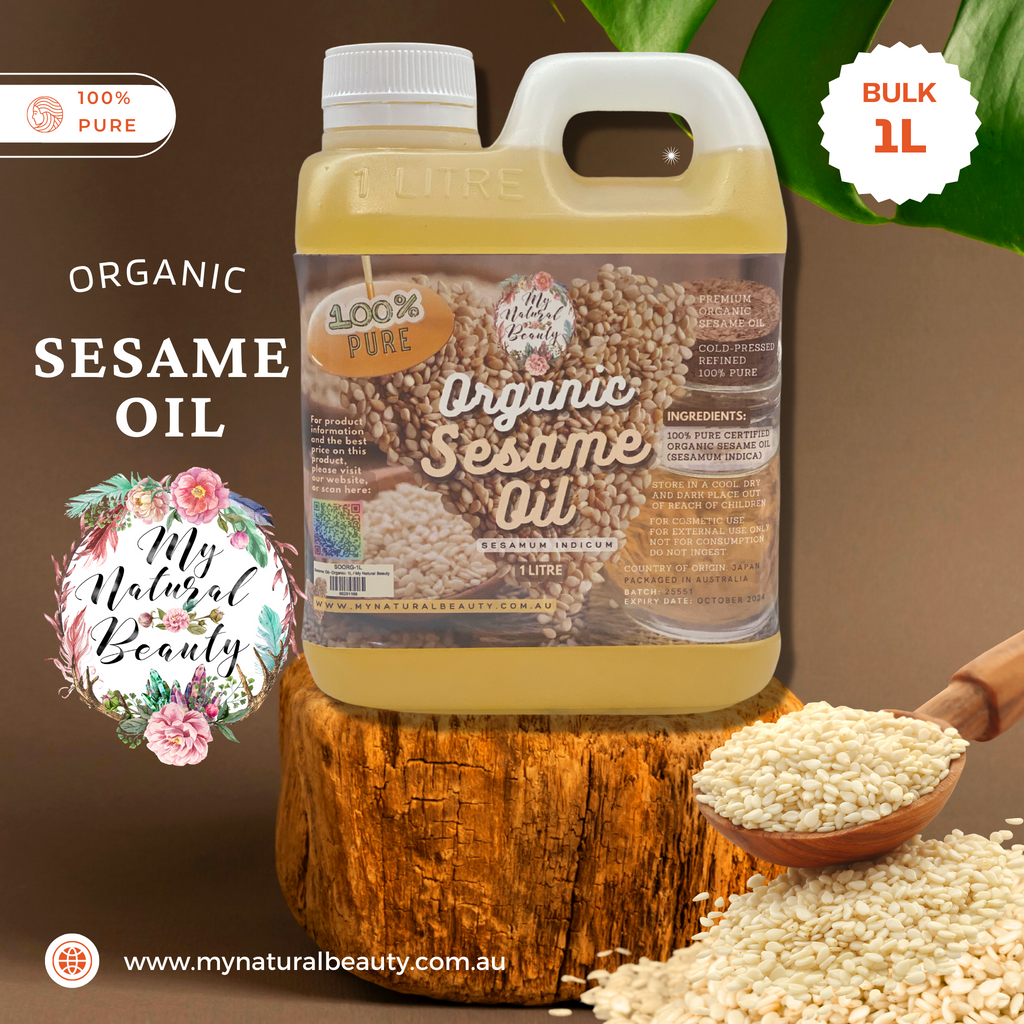  100% Pure Organic Sesame Oil- 1 Litre Sesamum indicum  PREMIUM ORGANIC SESAME OIL. Cold-Pressed- Refined- 100% Pure
