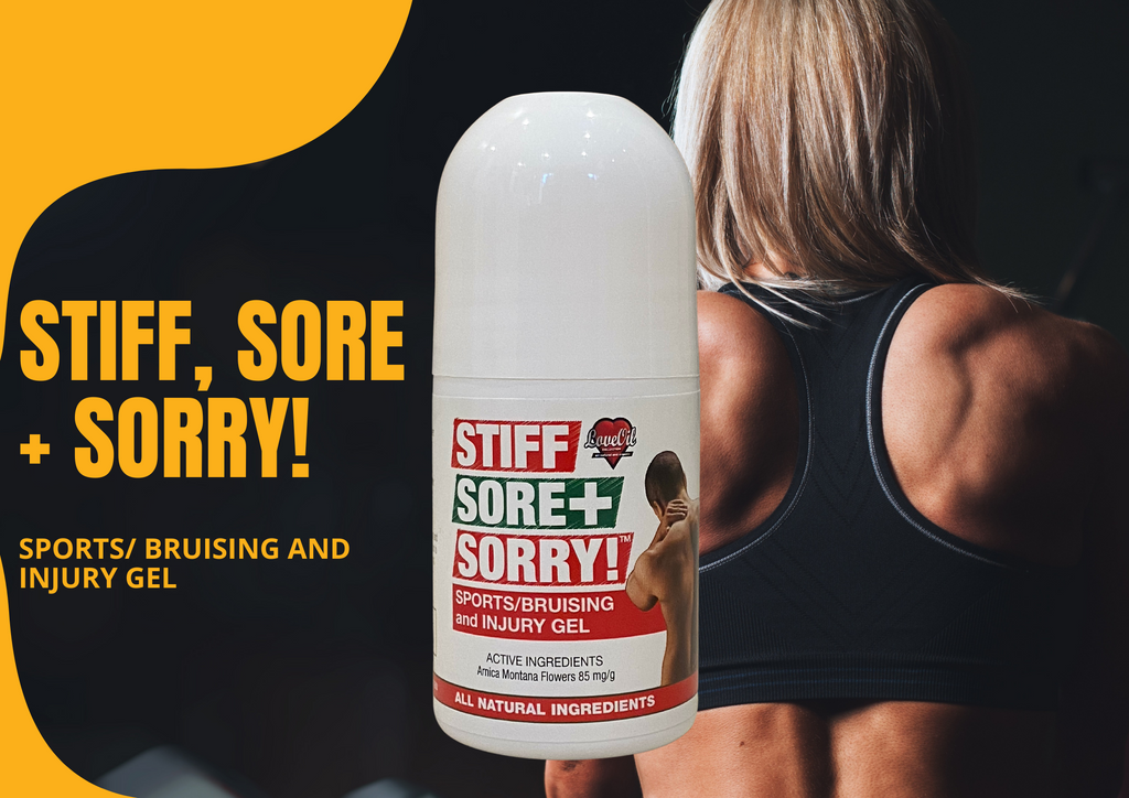 Stiff Sore + Sorry Sports/ Bruising and Injury Gel – 100ml or 250ml. Many Package options.. Buy online Sydney Australia. Northern Beaches. Free shipping over $60.00