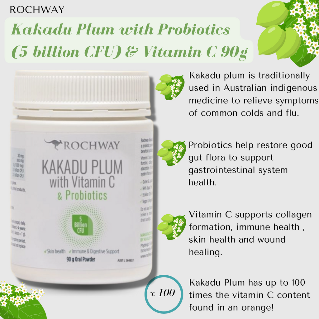 Rochway Kakadu Plum with Probiotics (5 billion CFU) & Vitamin C 90g