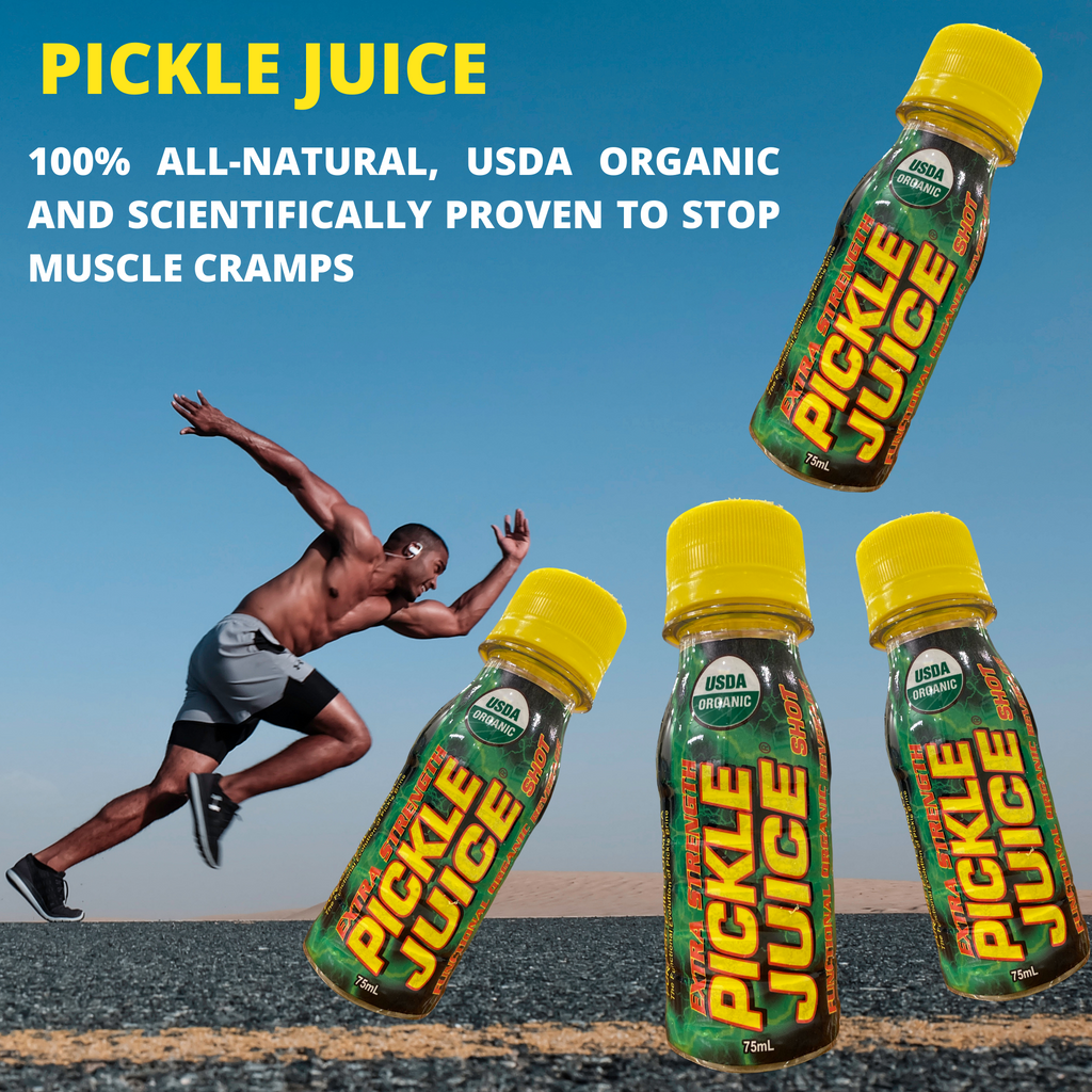 PICKLE JUICE EXTRA STRENGTH SHOTS- 4x 75ML  100% All-Natural, USDA Organic and Scientifically Proven to Stop Muscle Cramps