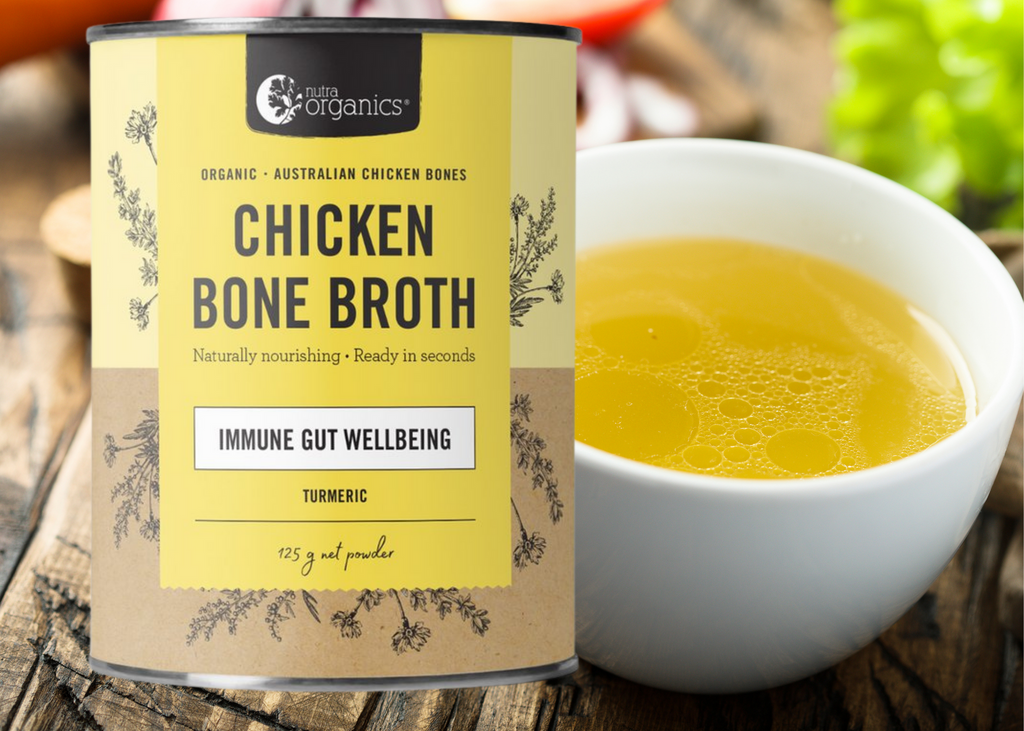 Chicken Bone Broth. Buy online Australia. Naturally nourishing, Immune Gut wellbeing.