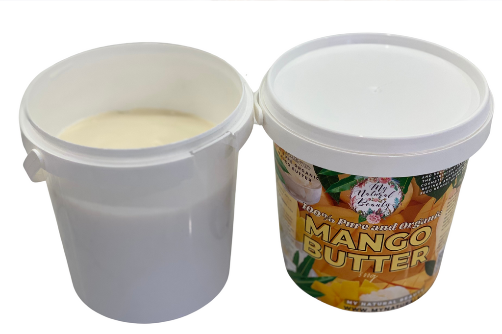 SOME WAYS YOU CAN USE MANGO BUTTER FOR HEALTHY HAIR   ·      You can use mango butter the same way you should shea or cocoa butter. Simply scoop a pea-sized dollop, rub it into your hands to soften and apply it to your hair.