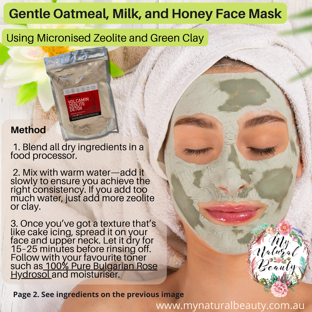 Zeolite mask recipes. How to make a face mask with Zeolite and Green Clay