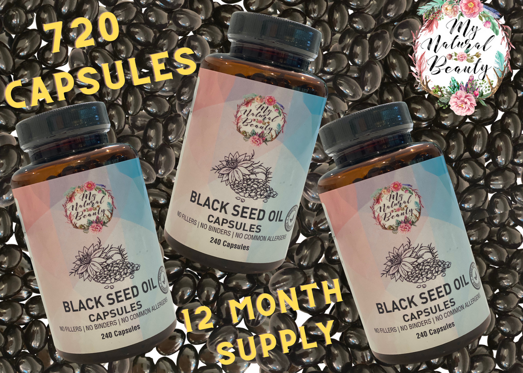 BLACK SEED OIL CAPSULES  720 Capsules (3 x 240 Capsule jars)  12 months supply