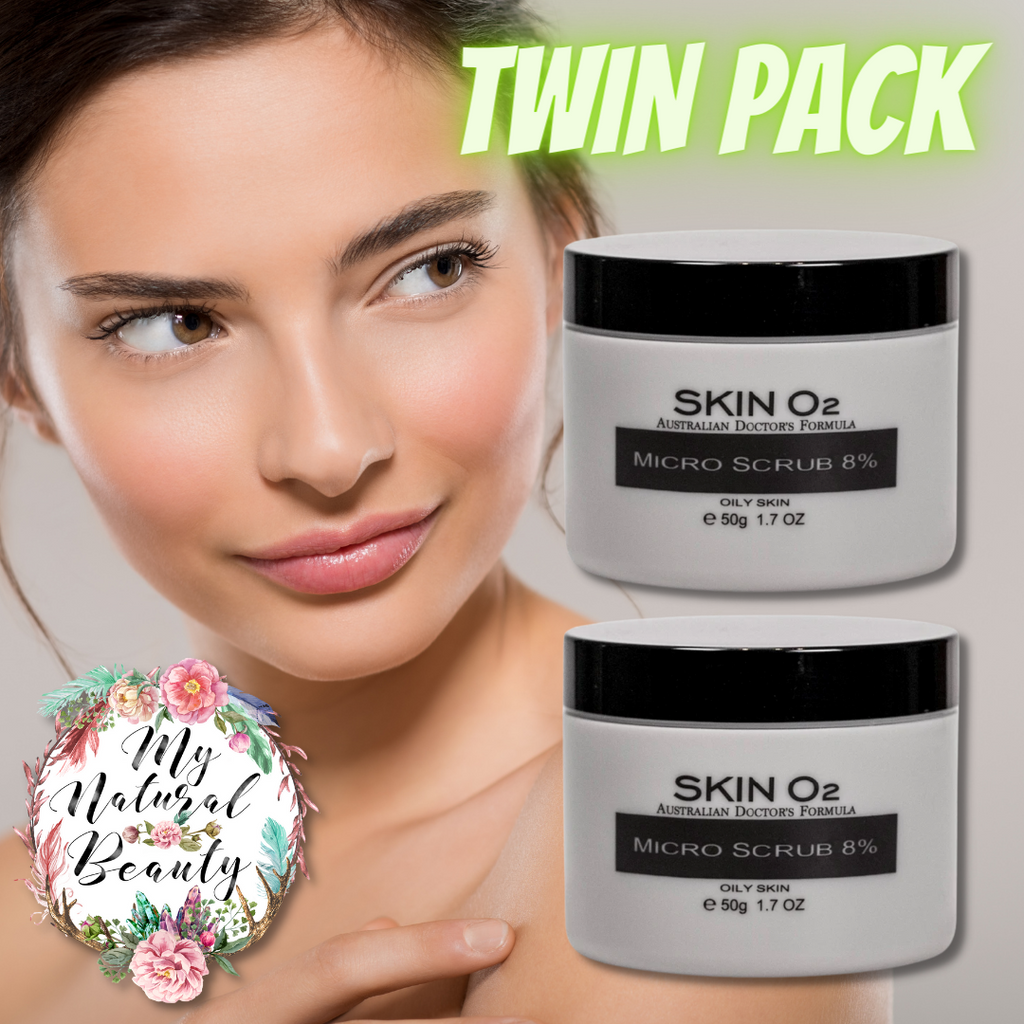 Skin O2 MICRO SCRUB EXFOLIATOR 8% TWIN PACK - 2x 50g    DISCOUNTED AND INCLUDES FREE SHIPPING AUSTRALIA WIDE!